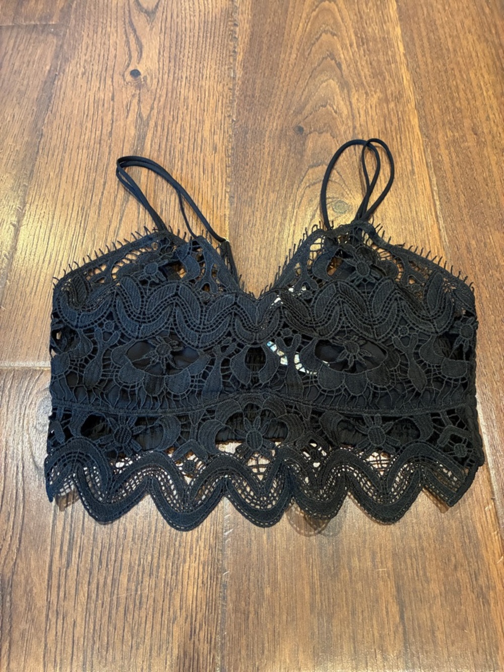 Anthropologie Black Lace Cropped Bralette